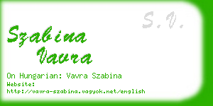 szabina vavra business card